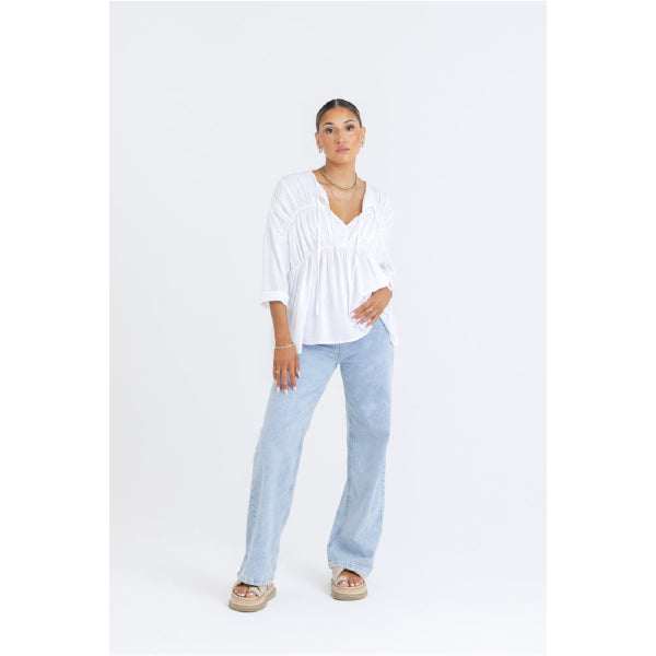 Bahama Top Linen White