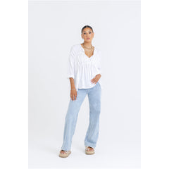 Bahama Top Linen White