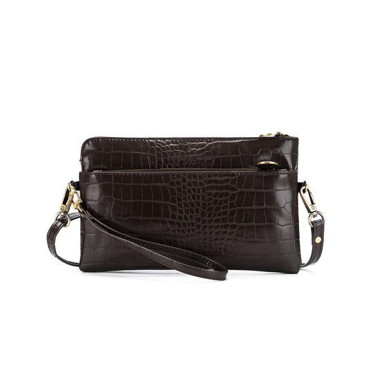 Black Caviar Liv Crossbody Clutch Coffee