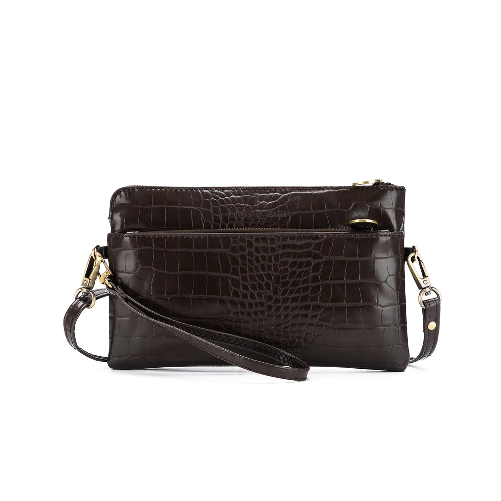 Black Caviar Liv Crossbody Clutch Coffee