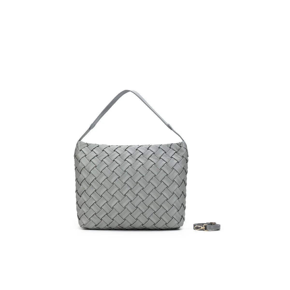 2-Piece Woven Shoulder Bag Set - Grey