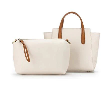 Vienna 2 Piece Handbag Set - White