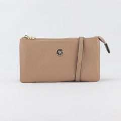 Evie  Leather Crossbody Bag - Fawn