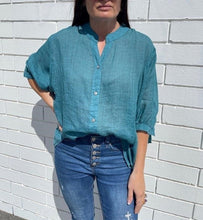 Load image into Gallery viewer, Linen Blouse Teal