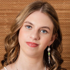 Glass Crystal-Studded Earrings