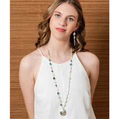 Glass Crystal & Paua Shell Necklace