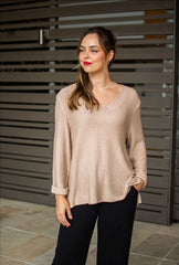 Silver Wishes Knit Top - Mocha