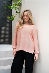 Silver Wishes Knit Top - Salmon Pink