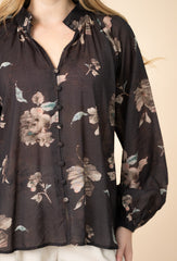 Floral Blouse - Chocolate