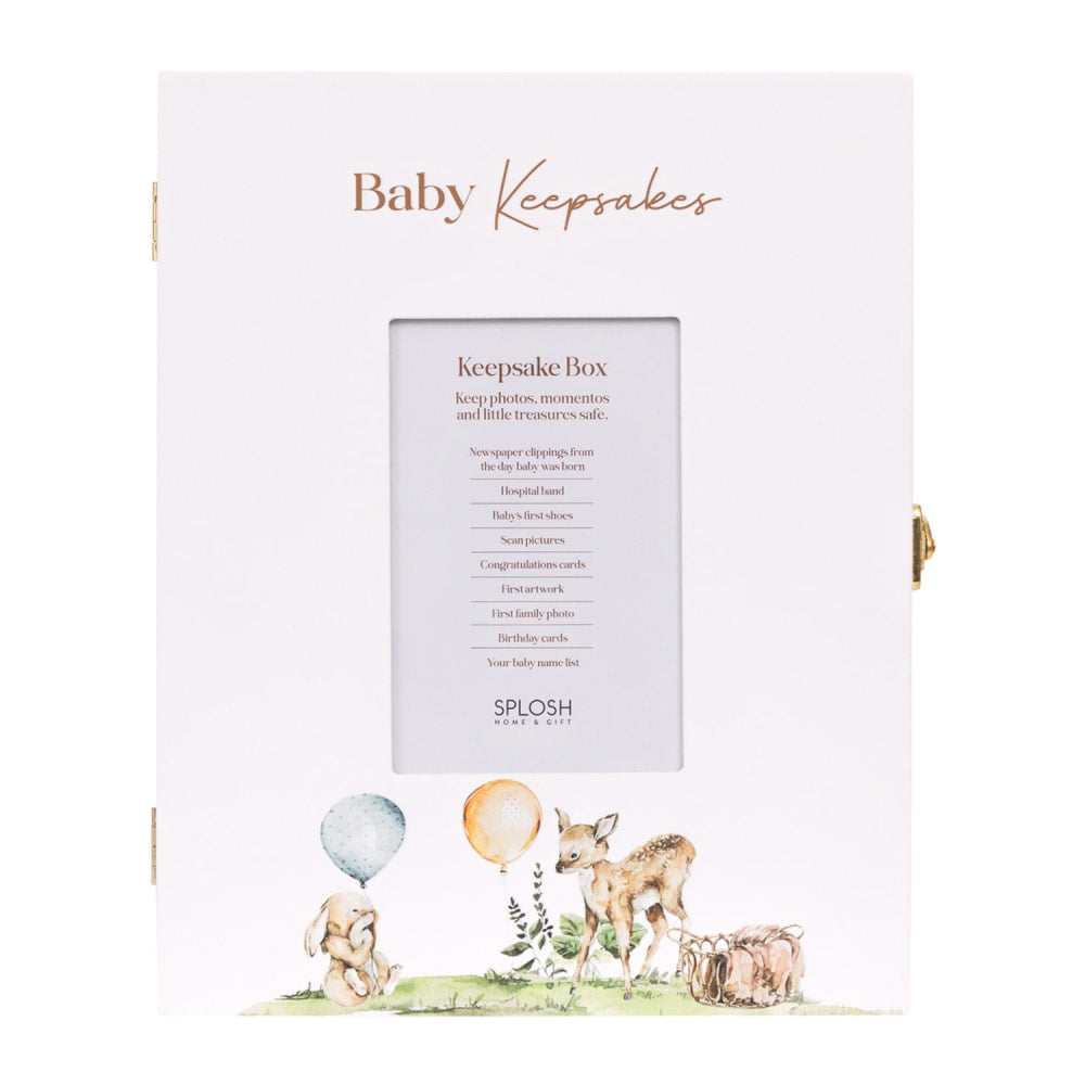 Tiny Wonders Wooden Baby Keepsake Box with Photo Insert