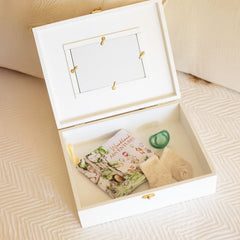 Tiny Wonders Wooden Baby Keepsake Box with Photo Insert