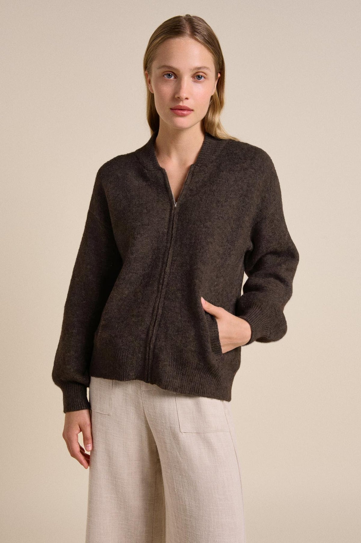 Little Lies Bomber Jacket - Chocolate