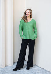 Silver Wishes Knit Top - Jade Green