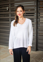 Silver Wishes Knit Top - White