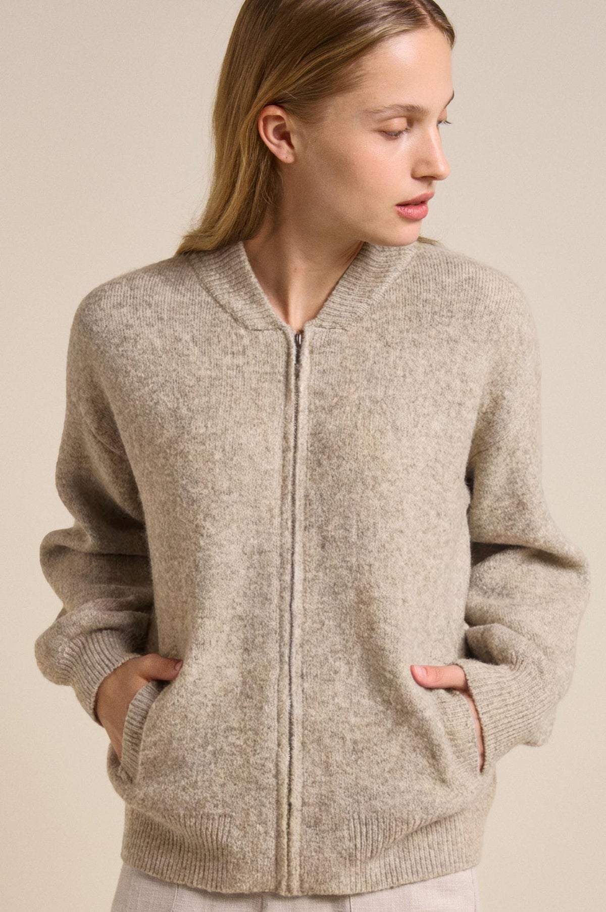 Little Lies Bomber Jacket - Natural