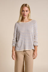 Little Lies Indi Knit - Natural & Blue Stripe