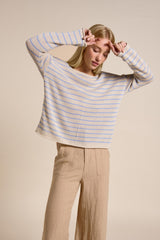Little Lies Indi Knit - Natural & Blue Stripe