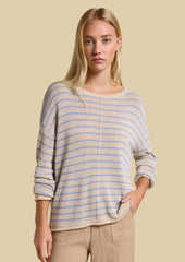 Little Lies Indi Knit - Natural & Blue Stripe