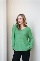 Silver Wishes Knit Top - Jade Green