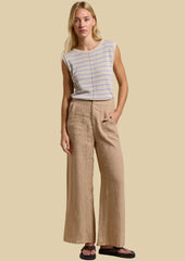 Little Lies Indi Tank - Natural & Blue Stripe