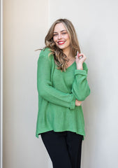 Silver Wishes Knit Top - Jade Green