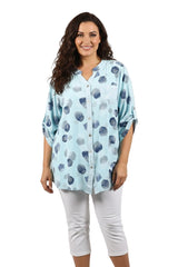 Blue Blouse with Blue Dots