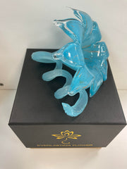Everlasting Glass Flower 12cm  Blue
