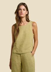 Little Lies Jude Linen Top – Pistachio