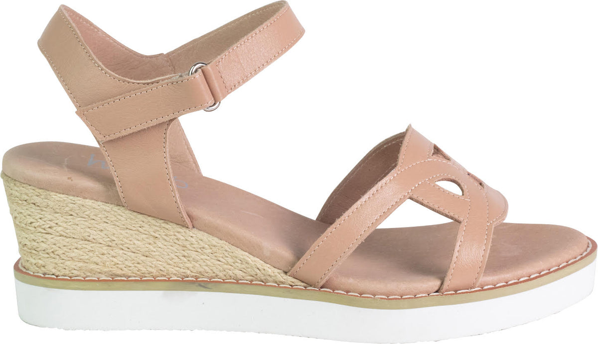 Comfort Wedge Leather Shoe - Latte