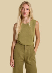 Little Lies Spring Tank – Olive