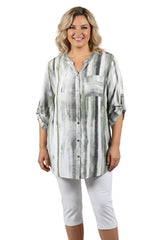Abstract Print Blouse – Green