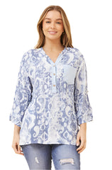 Abstract Print Cotton Top