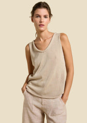 Little Lies Scoop Spring Tank - Beige