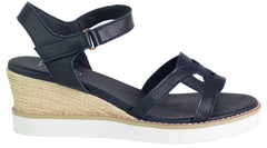 Comfort Wedge Leather Shoe - Black