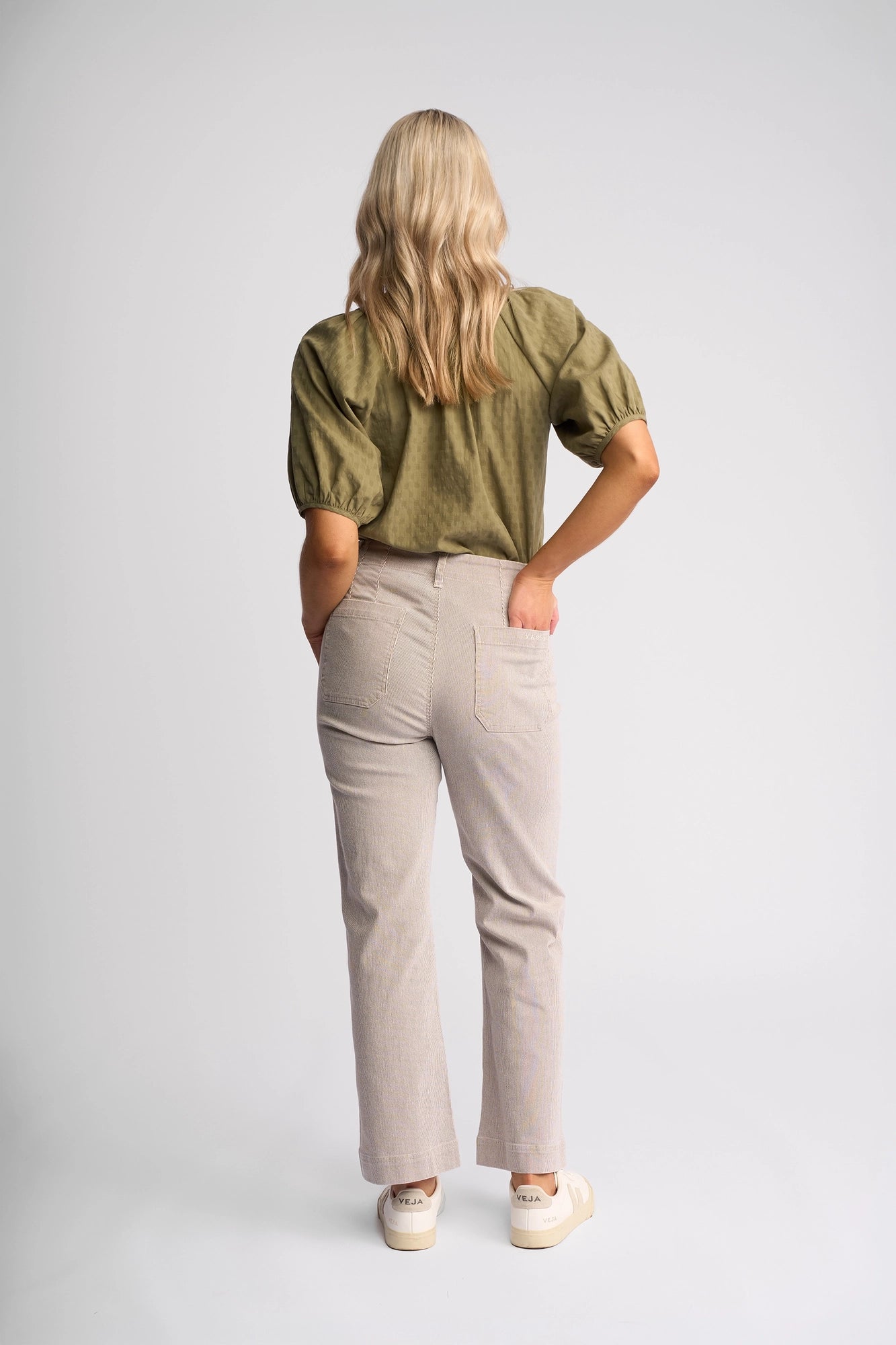 Vassalli Daily Jean in Ecru Stripe Denim side view