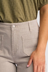 Vassalli Daily Jean in Ecru Stripe Denim detail view