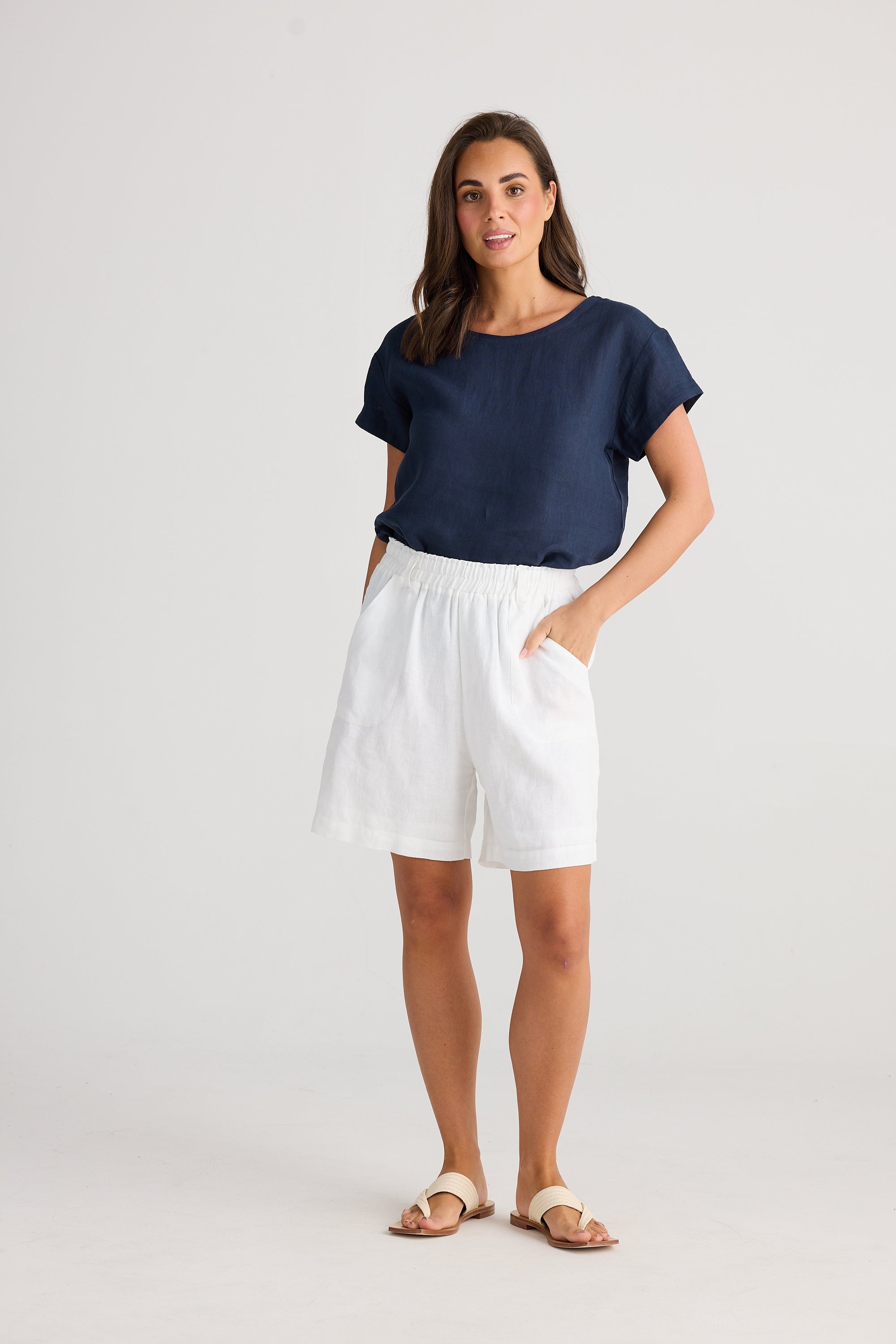 White linen Captain Short by Holiday