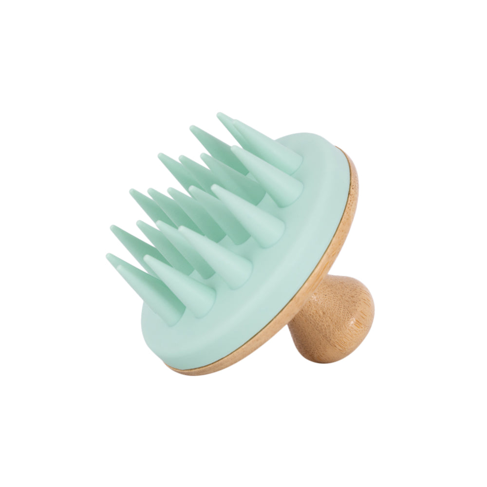 Bamboo & Silicone Scalp Massager - Green