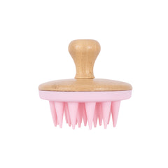 Bamboo & Silicone Scalp Massager - Pink