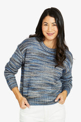 Jump Colour Mix Pullover in Blues Mix - detail view