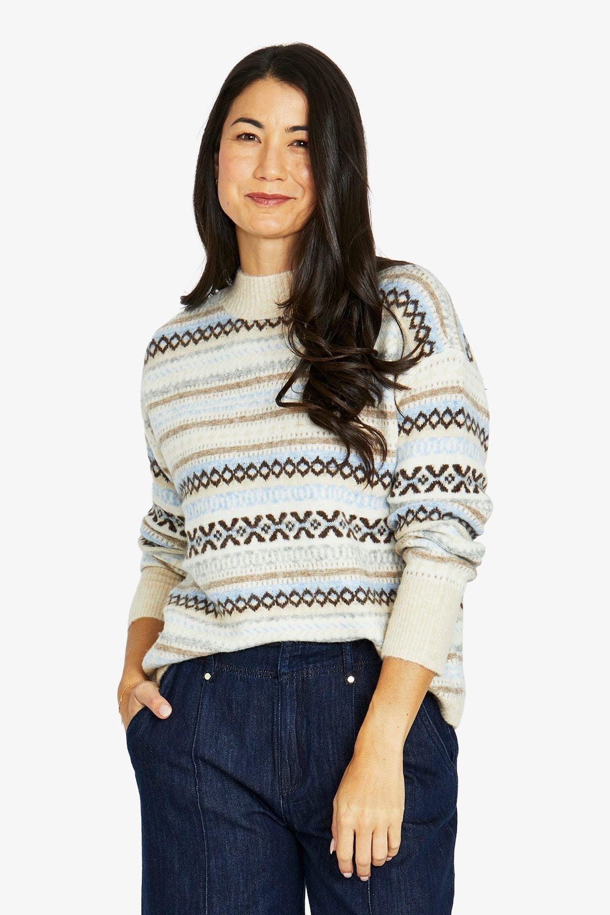 Jump Fairisle Pullover in Multi - detail view