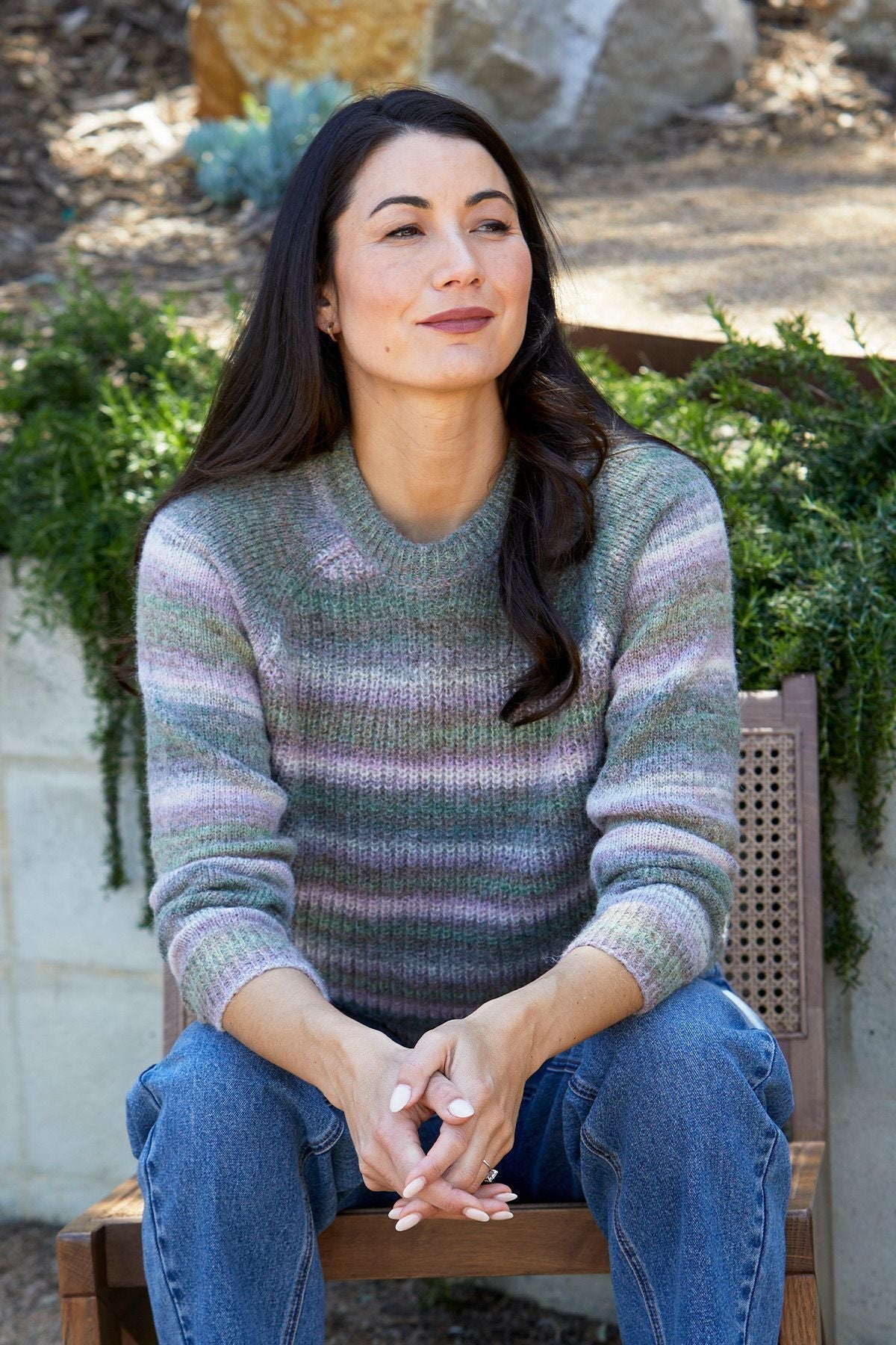 Jump Space Dye Pullover in Forest - front view