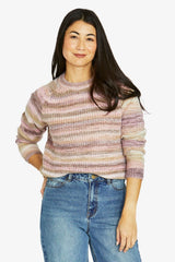 Jump Space Dye Pullover in Raisin - detail view