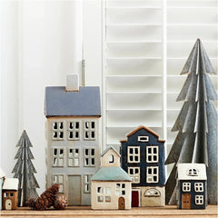 Tealight House Nordic Navy 23cm