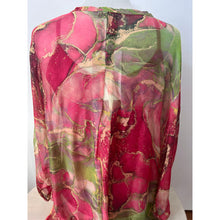 Load image into Gallery viewer, Marbla Silk Blouse Fuchsia/lime