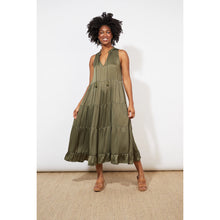 Load image into Gallery viewer, Barbados Tiered Maxi Khaki