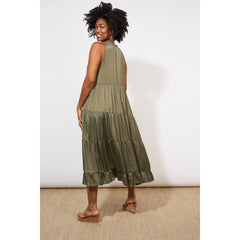 Barbados Tiered Maxi Khaki