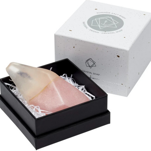 Crystal rose quartz soap luxe gift and decor