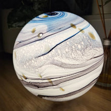 Load image into Gallery viewer, Glass Ball  Light Blue/gold