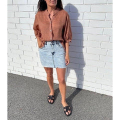 Worthier Linen Blouse - Clay